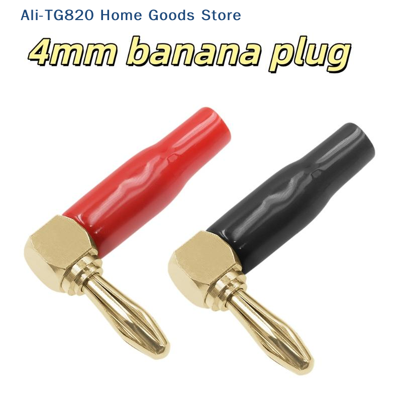 Shelly Plug - [TG820]4/8個入りソフトプラスチックシェル90 ° 4mm L字型直角バナナプラグ（オーディオ・ビデオおよびスピーカーシステム用）