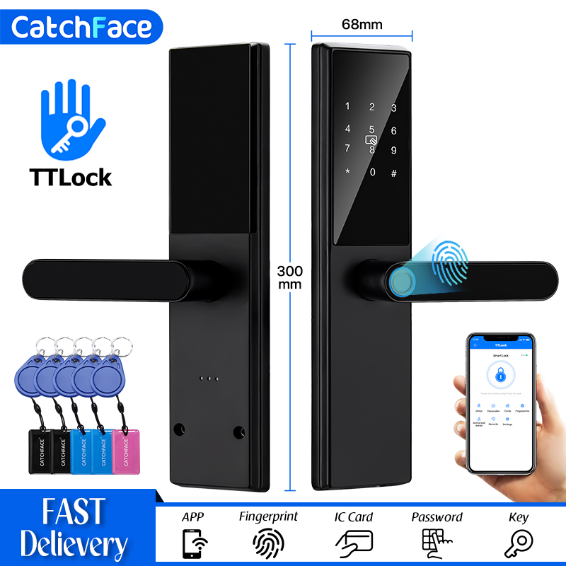 Tasmota - Bluetooth 指紋ドアロック TTLock アプリコードカードキータッチスクリーンスマートドアロックセキュリティデジタル電子ロック家庭用