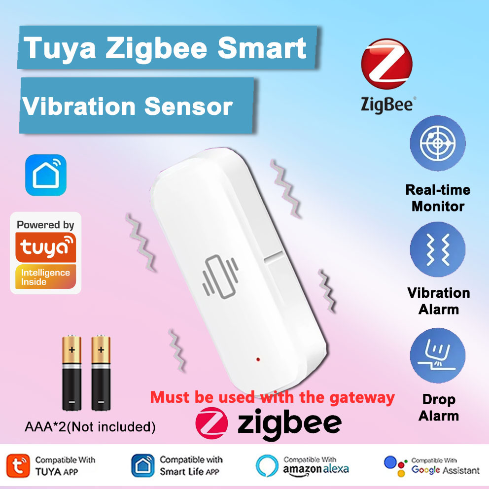 Home Assistant Tuya - Tuya Zigbee スマート振動センサー 検出衝撃アラーム スマートライフアプリ通知 リアルタイム履歴記録