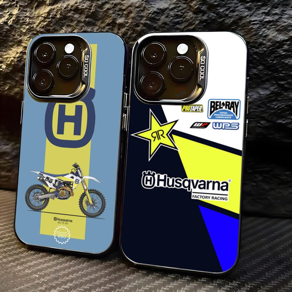 Shelly - オートバイH-Husqvarnaes-S電話ケース lMDカラー シルバーシェル iPhone 17 16