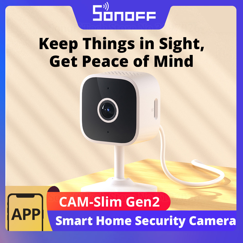 Sonoff Mini R4 - Sonoff-モーション検出アラート付きホームセキュリティカメラ、リアルタイムインタラクティブ双方向オーディオ、1080p hd、wifi、alexaとGoogleをサポート、CAM-S2