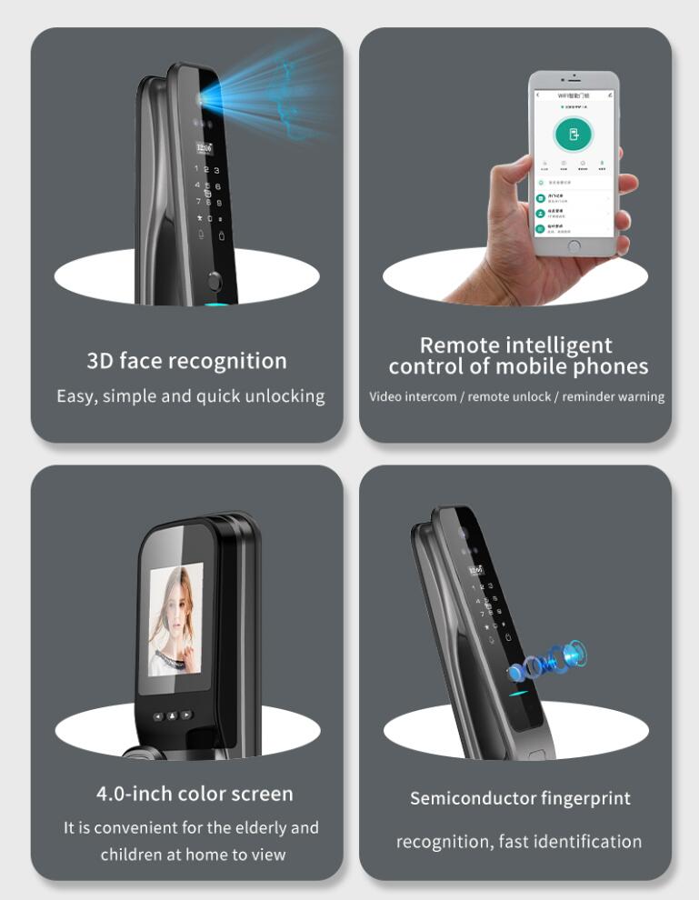 Tuya全自動スマートドアロック、3D顔認証と指紋認証による - Tuya Smart のレビューと価格