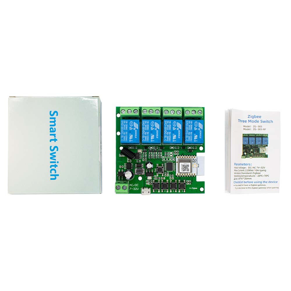 4CH Zigbee 3.0スマートホームリレーDC 12V - Tuya 4 Channel のレビューと価格