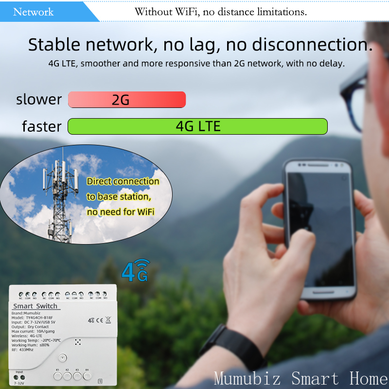 Tuya スマート 4G LTE スイッチ 12V/220V - Tuya 4 Channel のレビューと価格