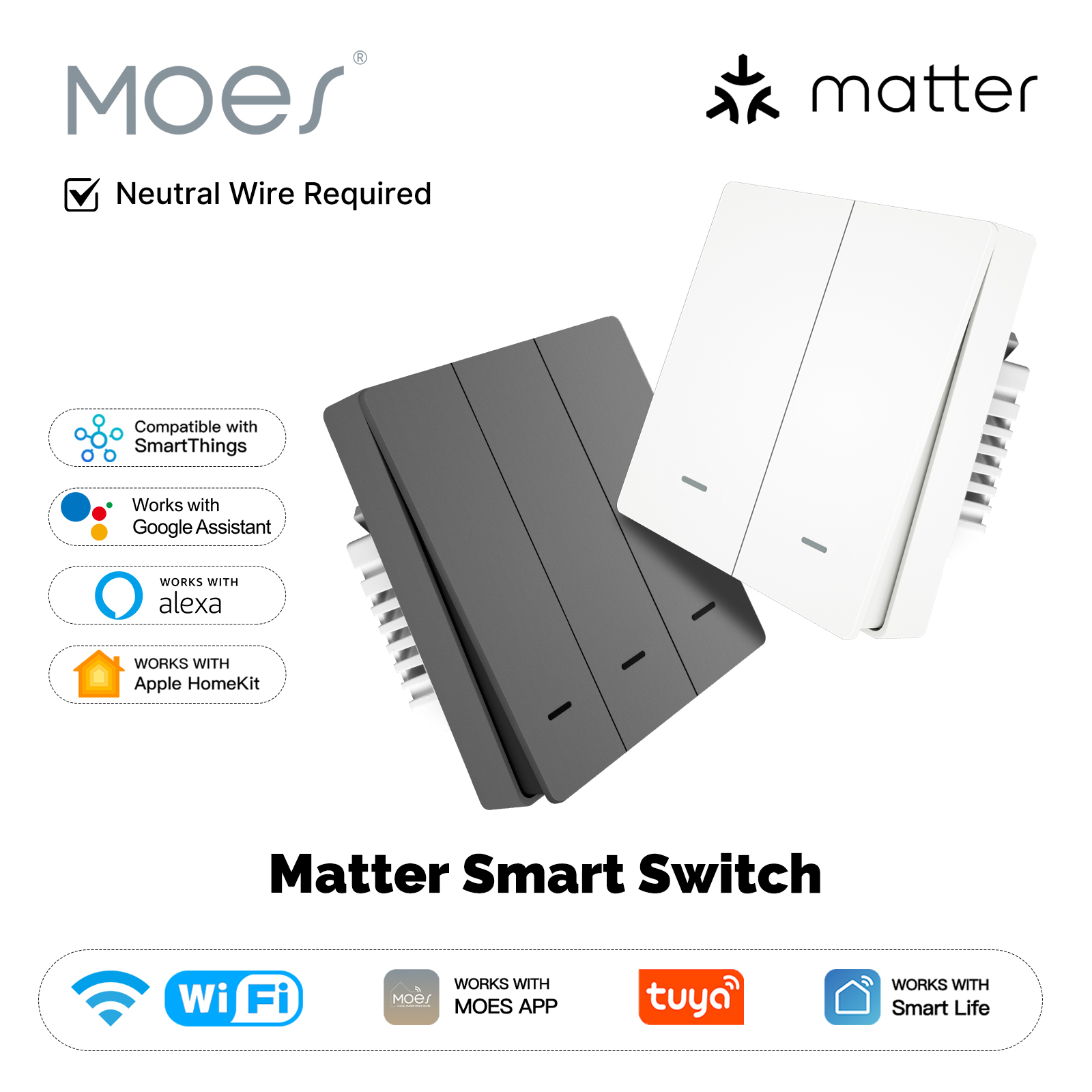 MOES Matter Tuya WiFi スマート ライト - Smart Relay Tuya のレビューと価格